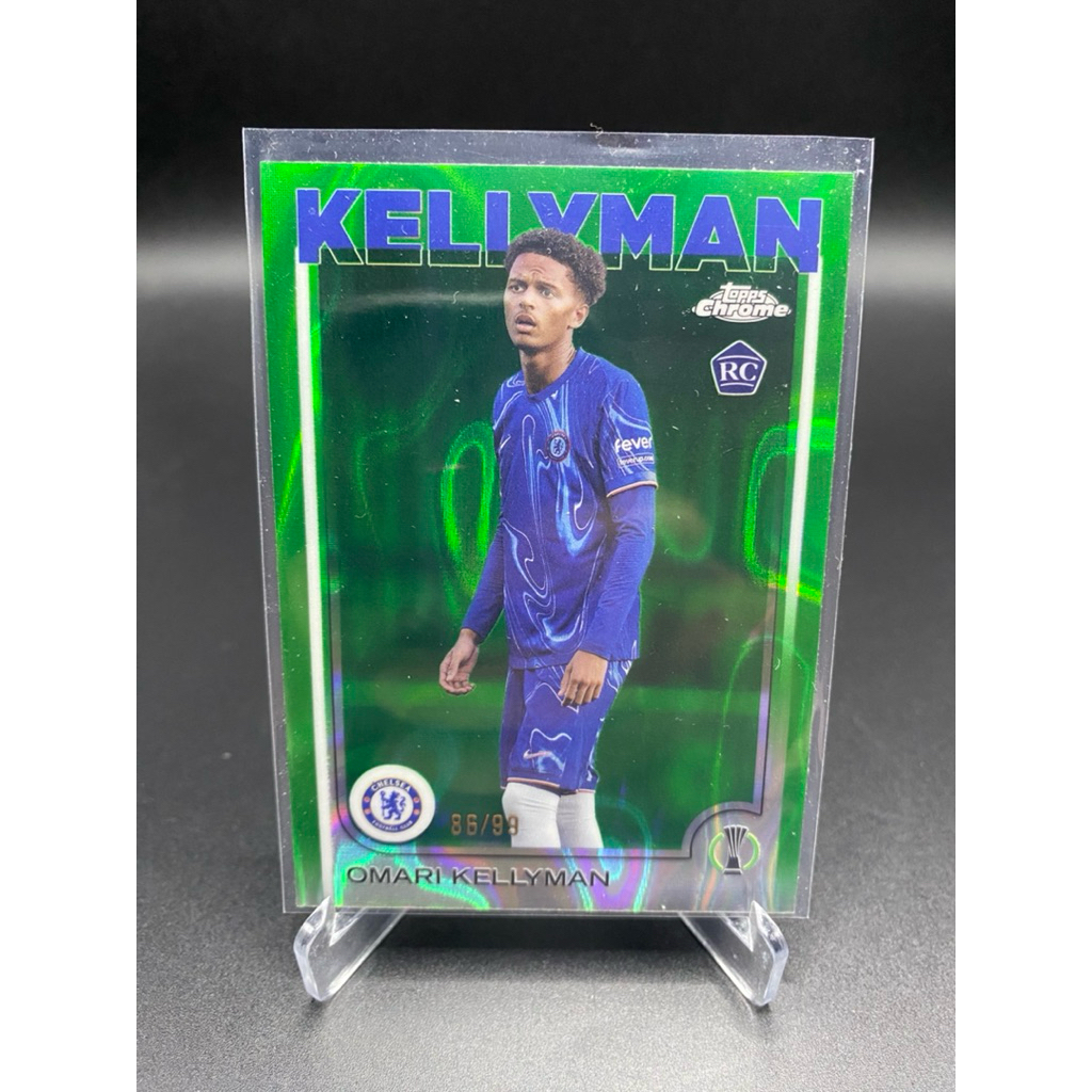 การ์ดฟุตบอล ⚽️ Omari Kellyman RC | 2024-25 Topps Chrome UEFA Club Competitions – Green Refractor 🇬🇧 