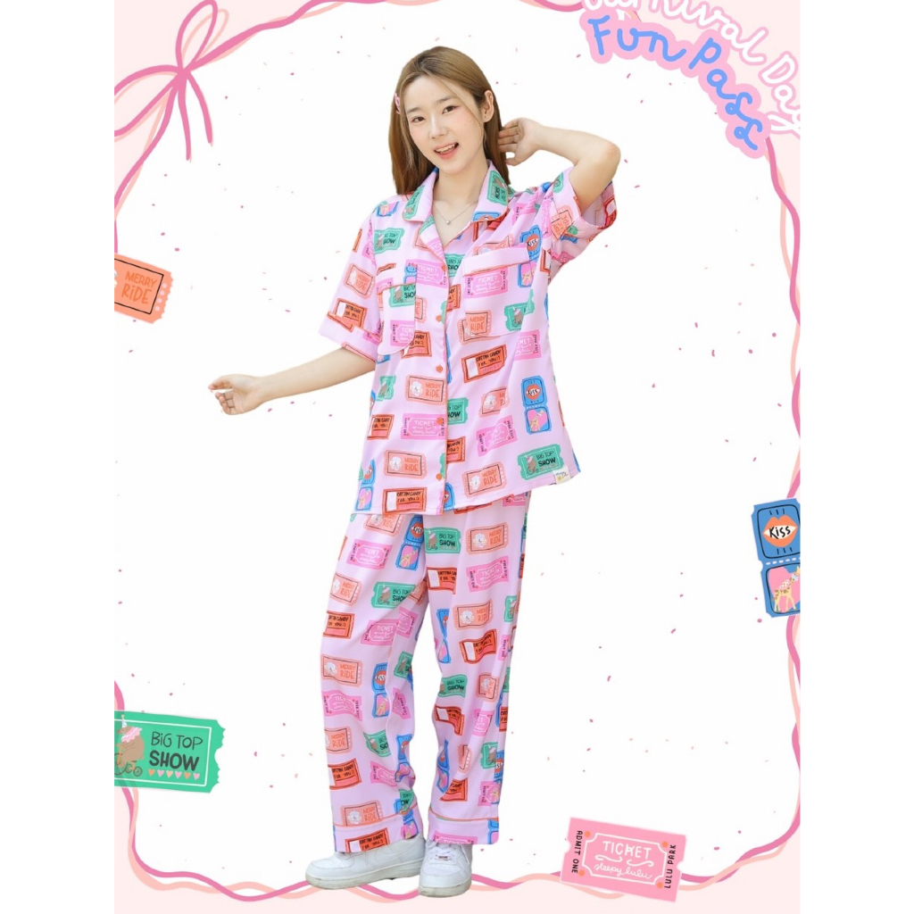 SleepyLulu ชุดนอน No-bra friendly ผ้า Premium Soft ใส่สบาย ลาย Fun Pass