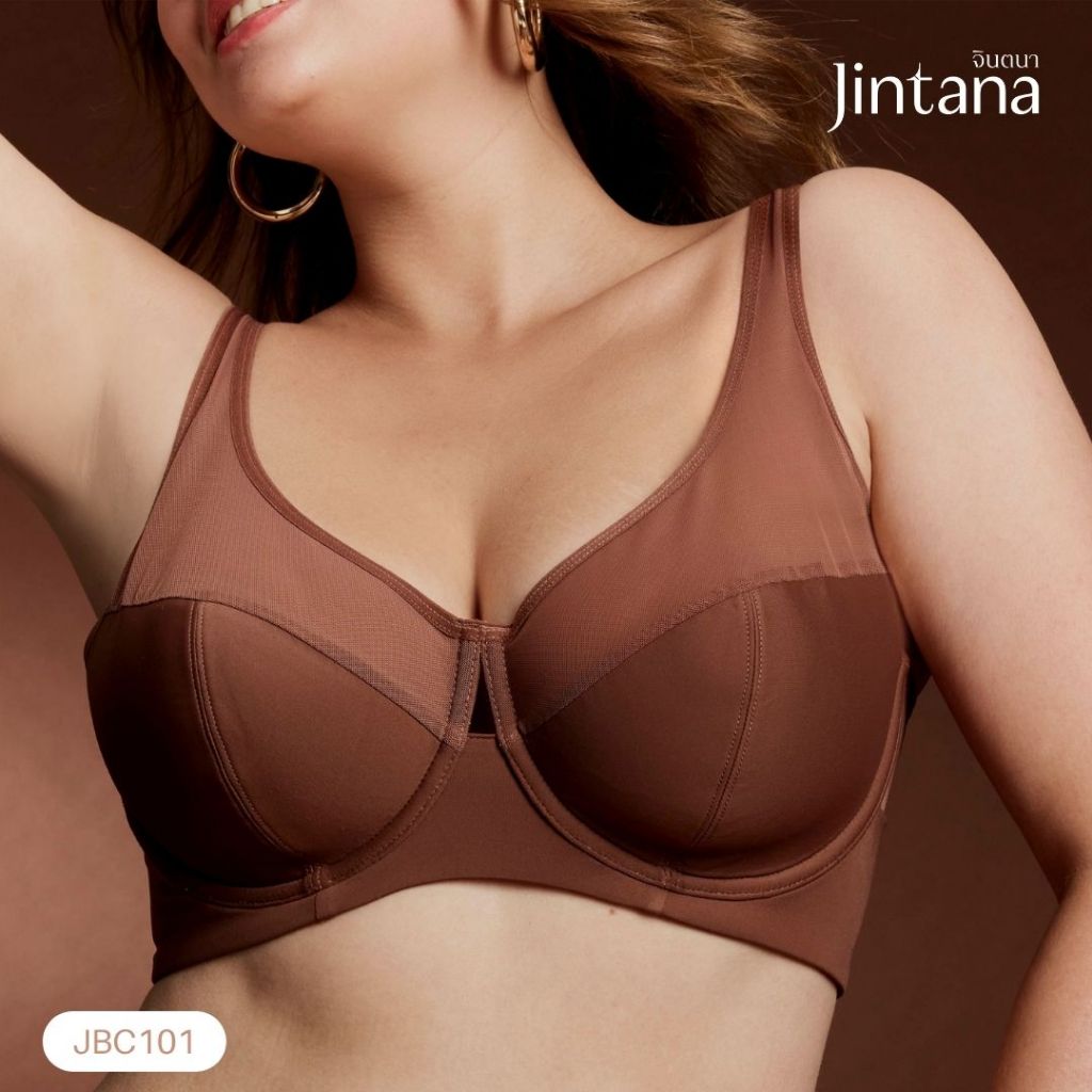 Jintana เสื้อชั้นใน จินตนา รุ่น Contour รหัส JBC101 (มีโครง) เก็บกระชับสำหรับหน้าอกเยอะ ระบายอากาศดี ใส่สบาย