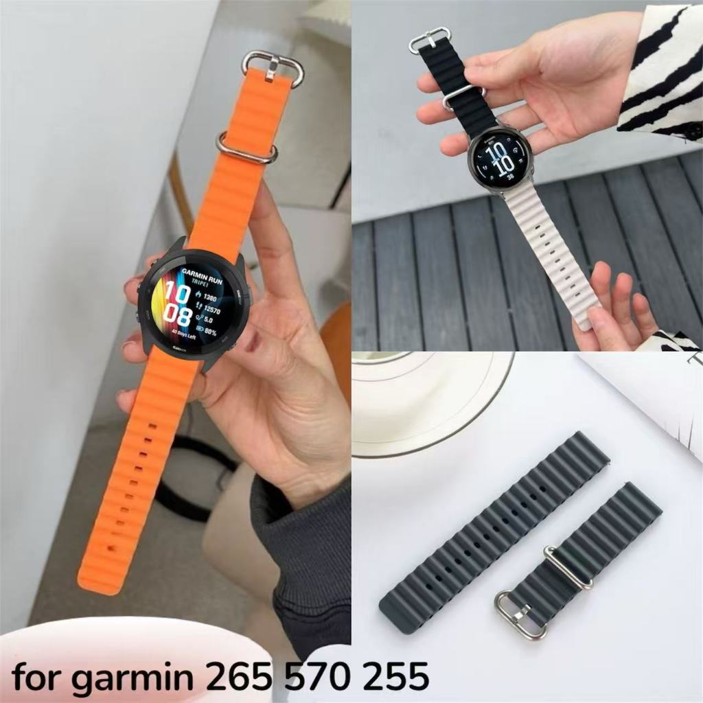 สายนาฬิกาGarmin Forerunner 965/165/245/645/255/265/55ซิลิโคนสองสี Garmin Venu2 venu3 vivoactive4 5 สายนาฬิกา20mm22mm