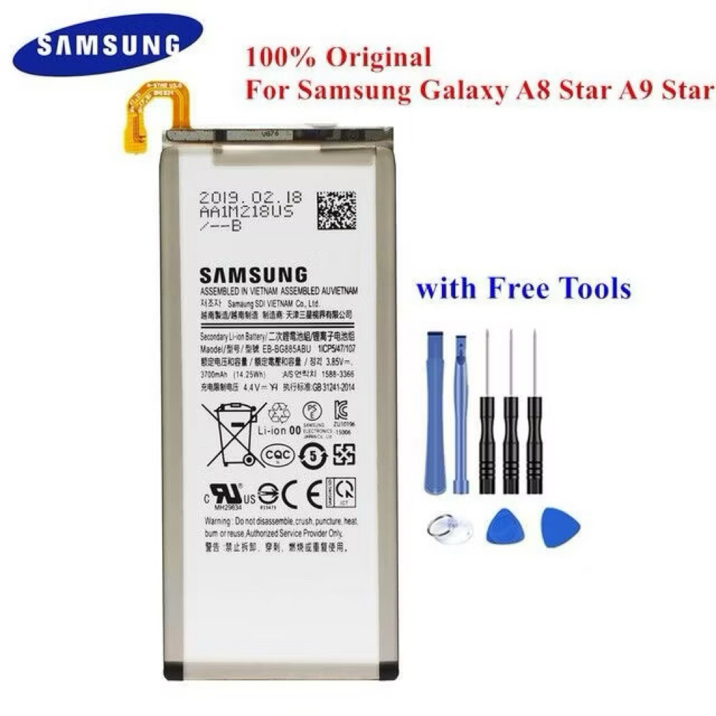 แบตเตอรี่ Samsung Galaxy A8 Star (A9 Star)  EB-BG885ABU SM-G885F SM-G8850 SM-G885Y 3700mAh+ไขควง