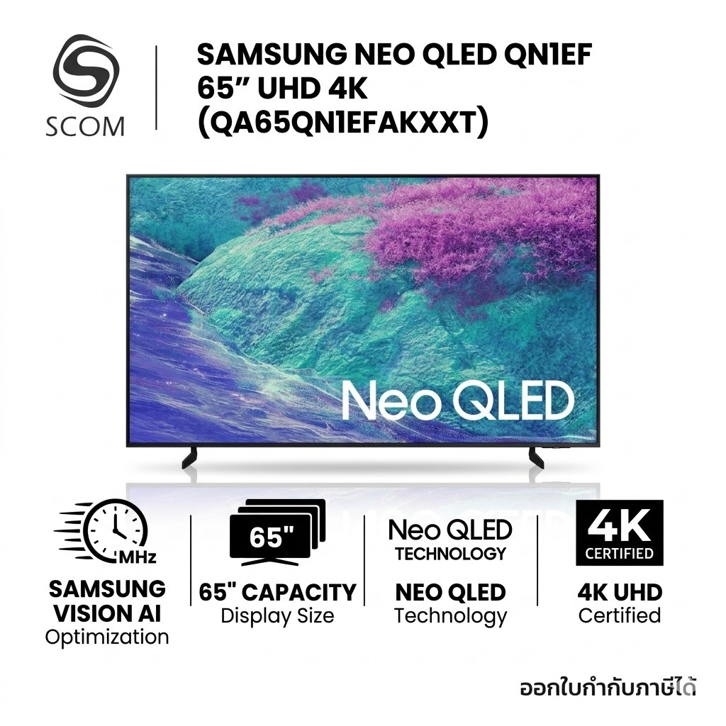 (กรุงเทพฯส่งด่วน) SAMSUNG 65" Neo QLED QN1EF 4K Samsung Vision AI Smart TV