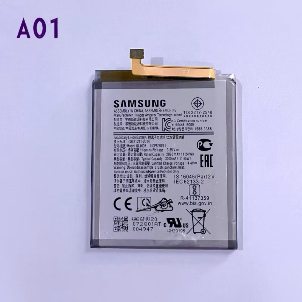 แบตซัมซุง Battery Samsung A01 (QL1695) แบต+กาวติดแบตแท้+ชุดเครื่องมือซ่อม