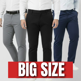 🔥กางเกงสแล็คคนอ้วน ผ้ายืดคอตตอนใส่สบาย ไม่อึดอัด เอว40-52  (…