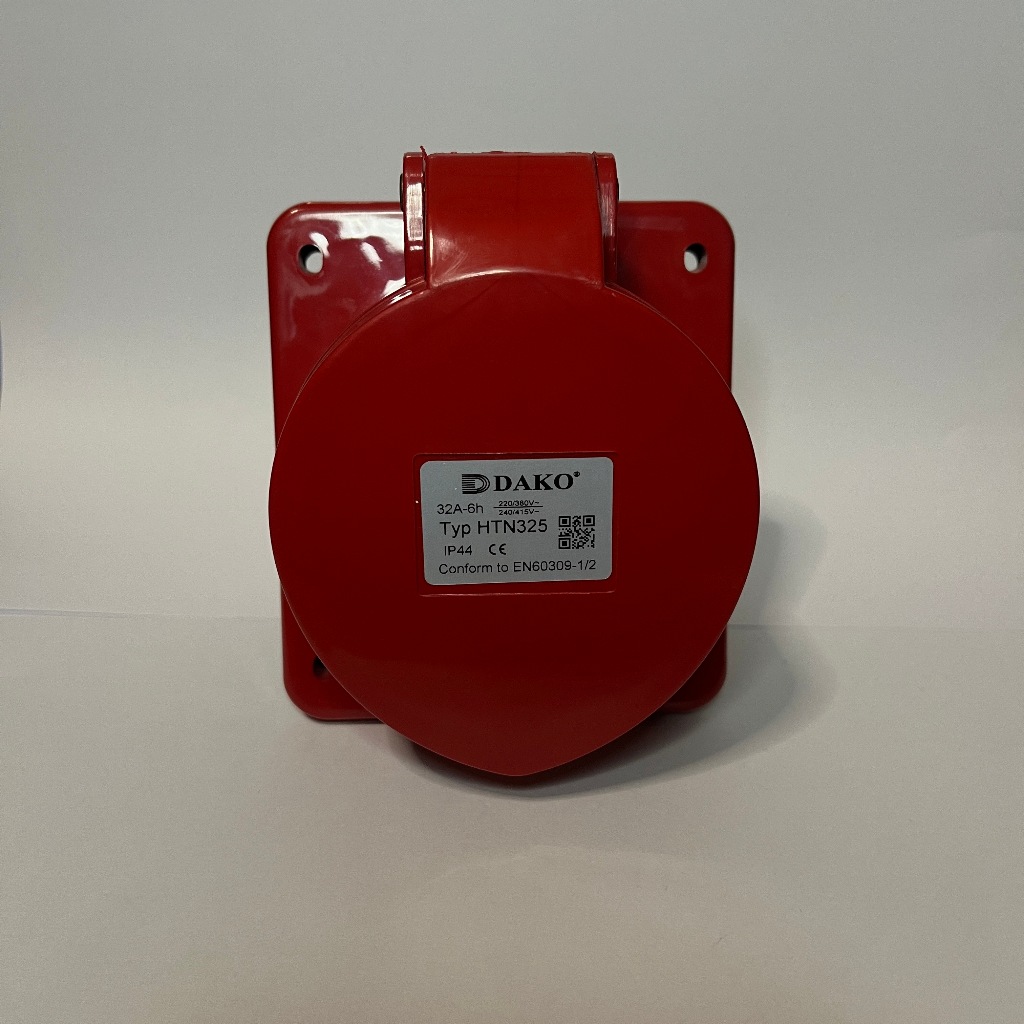 DAKO Power Plug รุ่น HTN325 32A 380V-415V 5Poles(3P+N+E) IP44 E@h6 เต้ารับฝังเฉียง