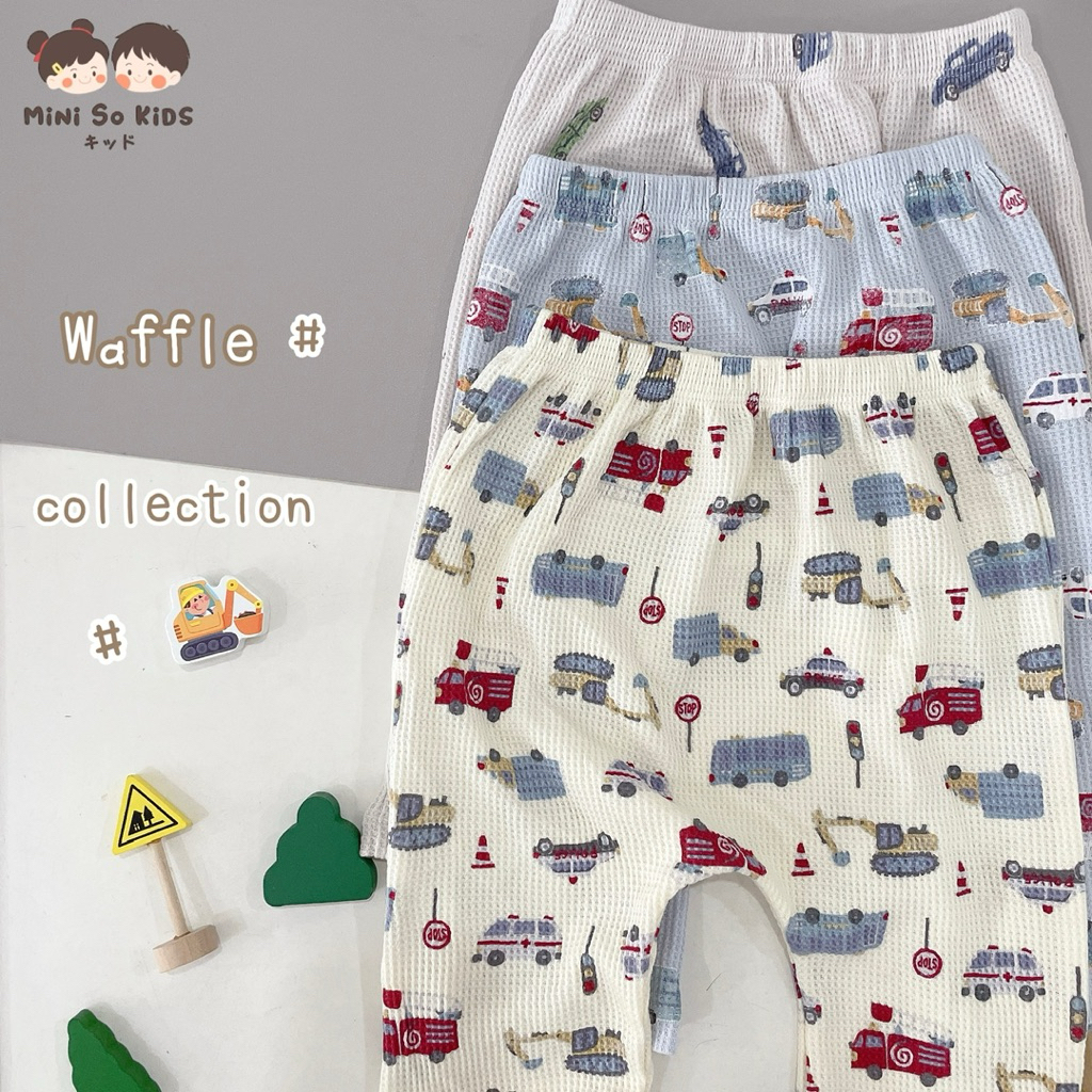 กางเกงเด็ก ทรงก้นป่อง ขาสามส่วน Waffle collection🧇
