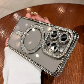 เคสกันกล้อง แต่งกลิตเตอร์ เคสแม่เหล็ก ชาร์จได้ สำหรับ iPhone…