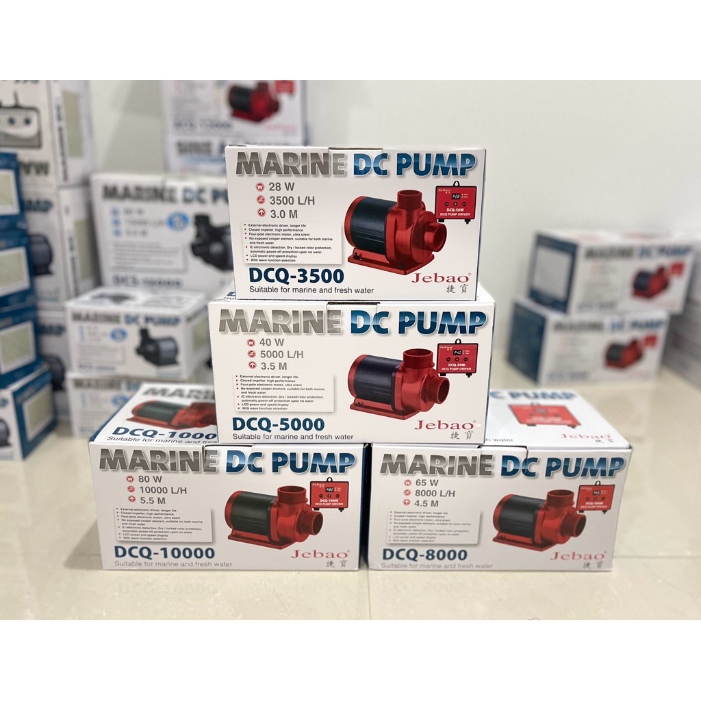 เครื่องแท้ Jebao DCQ ปั๊มน้ำ MARINE DC PUMP ปั๊มประหยัดไฟ (แกนเซรามิค) ใช้ได้ทั้งน้ำจืดเเละทะเล พร้อมประกันสินค้า