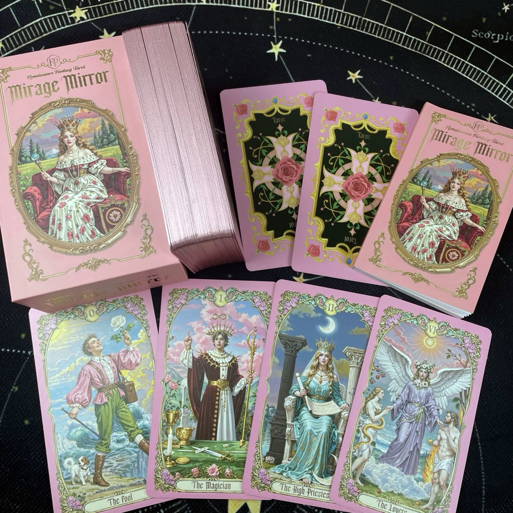 [ พรีออเดอร์ ] 🌷 Mirage Mirror ไพ่นำเข้าแท้ ไพ่ทาโร่ต์ ไพ่โทนชมพู ไพ่สีชมพู ไพ่ยิปซี ไพ่ดูดวง ไพ่แท้ 💗