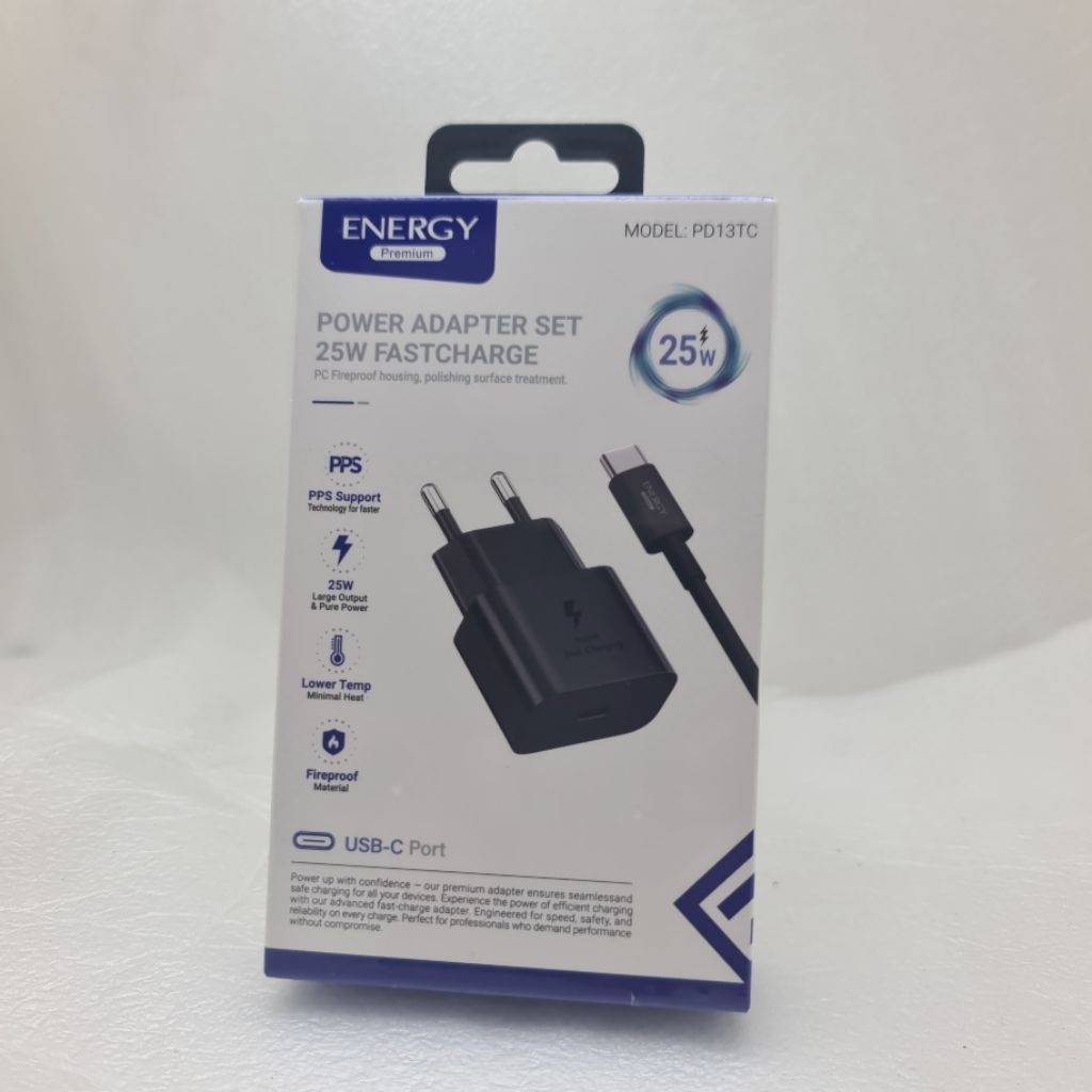 energy premium หัวชาร์จพร้อมสายชาร์จ type c 25 w