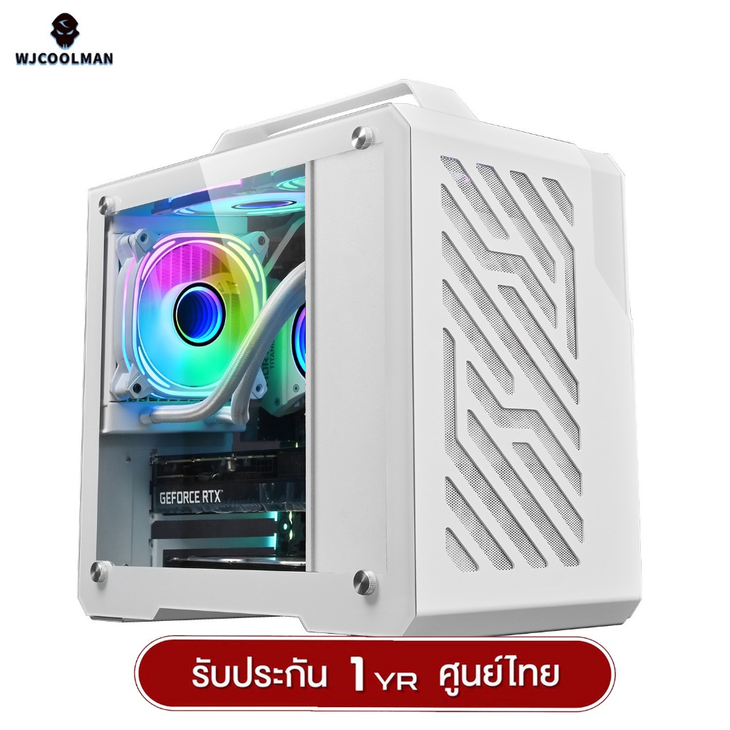 เคสคอมพิวเตอร์ WJCOOLMAN Alumi WW MATX Panorama Tempered Gaming Case (No FAN) (AIO240) รับประกันสินค