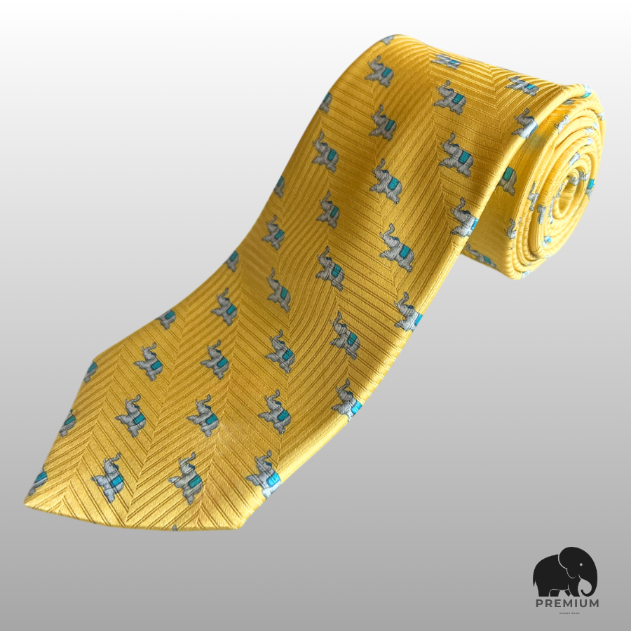 เนคไทผ้าไหม จิม ทอมป์สัน  Silk necktie Jim Thompson เหลือง