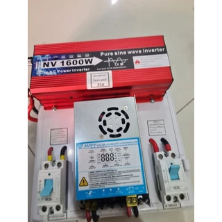 ชุดนอนนา 1600w 12v. อินเวอร์เตอร์ Pure sine Waveแท้ ชุดคอนโทรลชาร์จMpptแท้25A