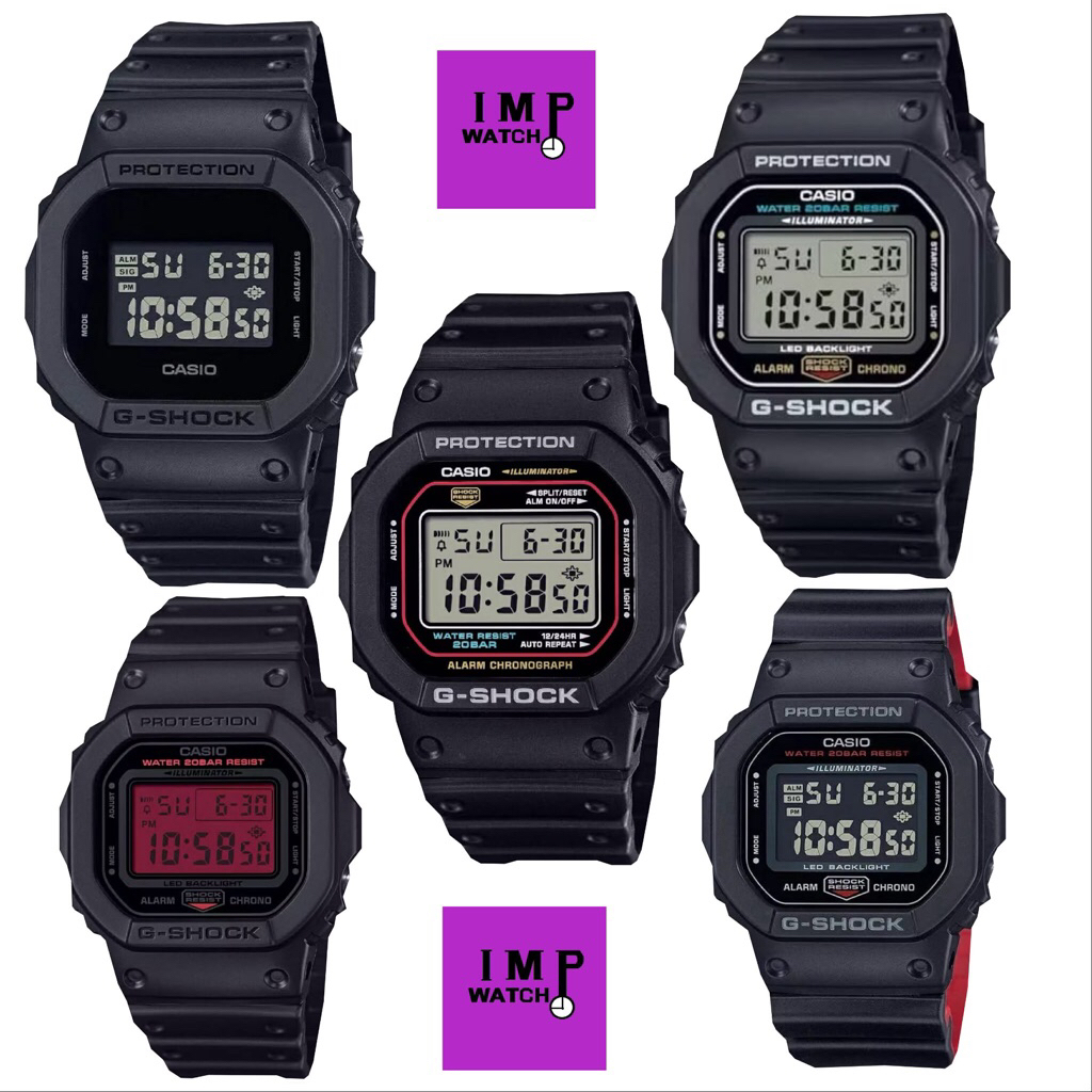 นาฬิกาผู้ชาย Casio G-SHOCK รุ่น DW-5600UBB DW-5600UHR DR-DW-5600UE DW-5600RL  ยักเล็กฮิต ประกันcmg 1