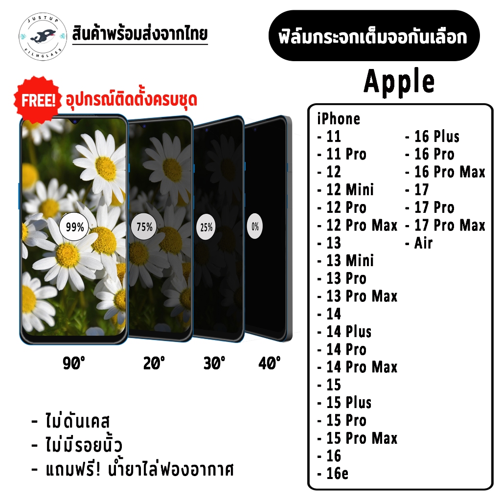 ฟิล์มกระจกนิรภัยกันเสือก รุ่น Samsung Galaxy A56 5G,A36 5G,A26, A52,A52 5G,A52s 5G,A72,A71,A71 5G,A5