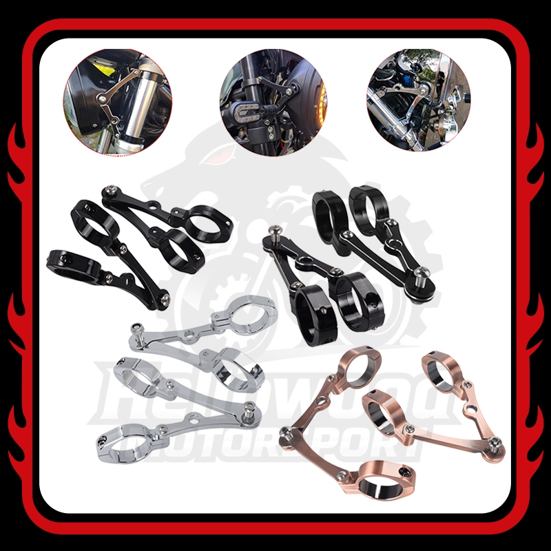 Universal 39-41mm ไฟหน้ารถจักรยานยนต์ Bracket Mount Clamp ส้อมหลอดสําหรับ Chopper Bobber Cafe Racer 
