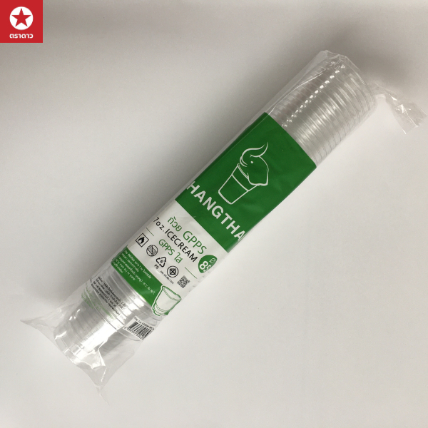 [ช้างไทย] ถ้วยพลาสติก GPPS ขนาด 6oz/7oz/12oz/16oz/22oz (บรรจุ 50 ใบ/แพ็ค)
