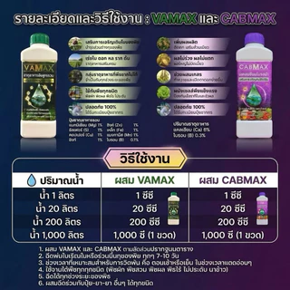 ชุดขายดี เซตบำรุง เร่ง ชุดบำรุงพืชผลขายดี (CabMax 1 ขวด + VaMax 1 ขวด +zenmax 1 ขวด)ถูกใจเกษตร