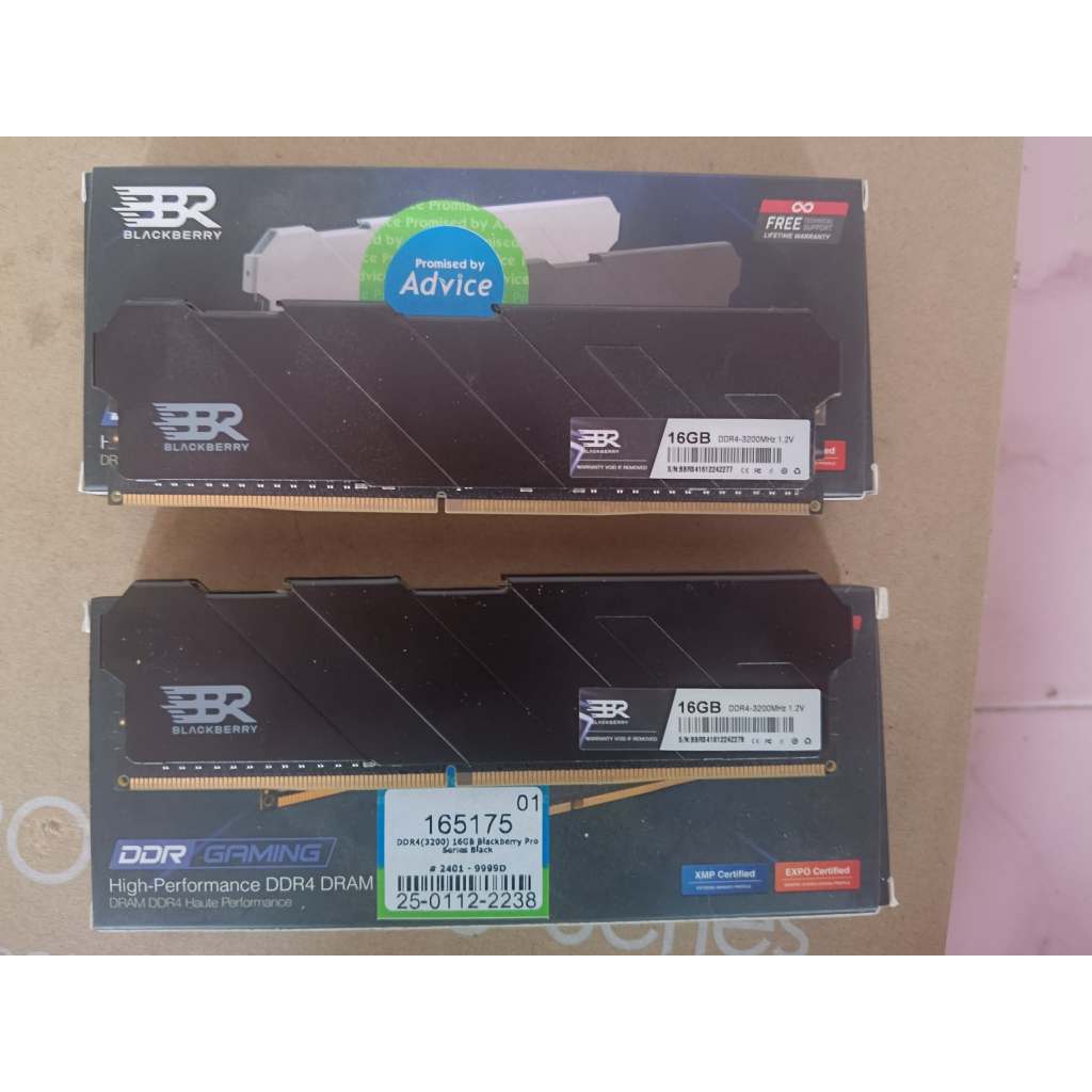 ฺฺฺBBR Ram 16GB  3200MHz OC DDR4 RAM PC (แรมพีซี) BBR Pro Series LT. มือสอง