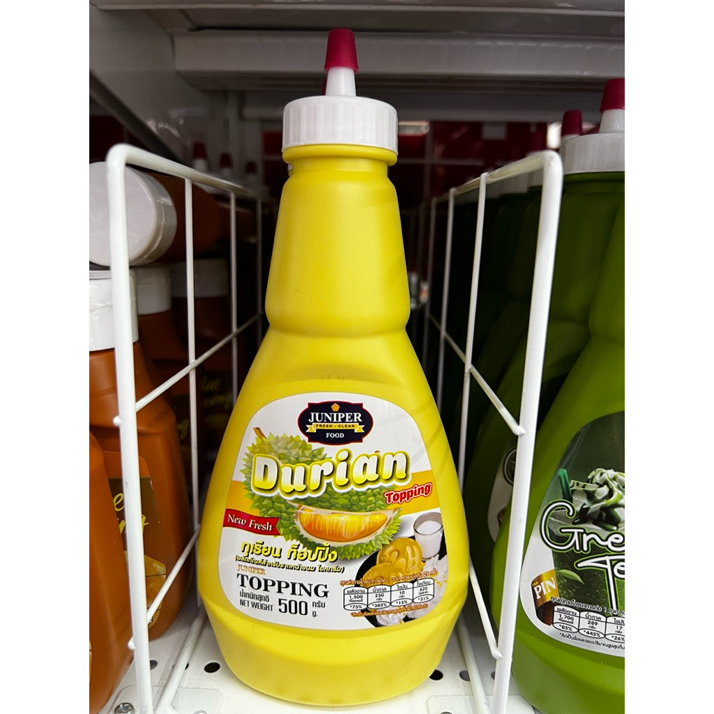 500 g Juniper Durian Topping จูนิเปอร์ ทุเรียน ท็อปปิ้ง ซอสทุเรียน หอมละมุน เข้มข้น สำหรับไอศกรีมและ