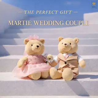 TEDDY HOUSE : Martie sweet couple ตุ๊กตาหมี เท็ดดี้ 12 นิ้ว พร้อมชุด น้องหมีคู่รักของขวัญงานแต่งงาน
