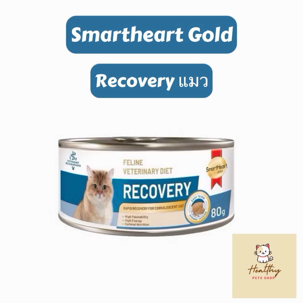 [80 g] Smartheart Gold Recovery อาหารสำหรับแมว แมวป่วย พักฟื้น หลังผ่าตัด exp 7/28