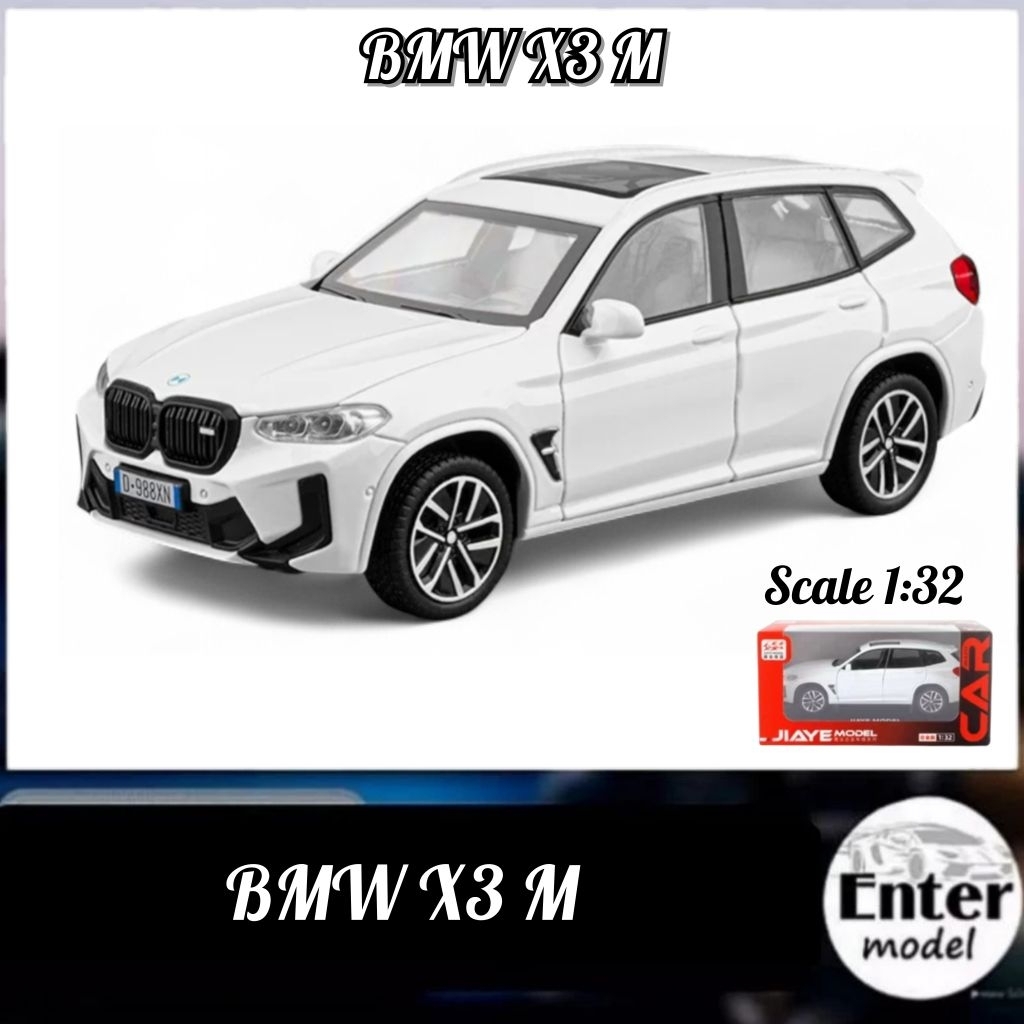 โมเดลรถ BMW X3 M เหล็กอัลลอย มีเสียงมีไฟ สเกล 1/32 ยาว 16cm
