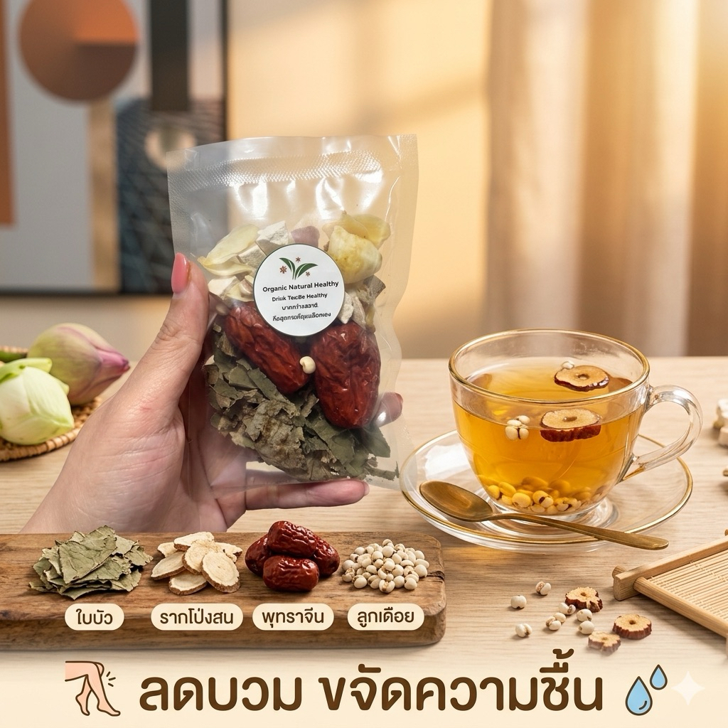 ชาผลไม้ 水果茶 ชาใบบัว สูตรเพื่อสุขภาพตามฉบับจีน ขจัดความชื้น