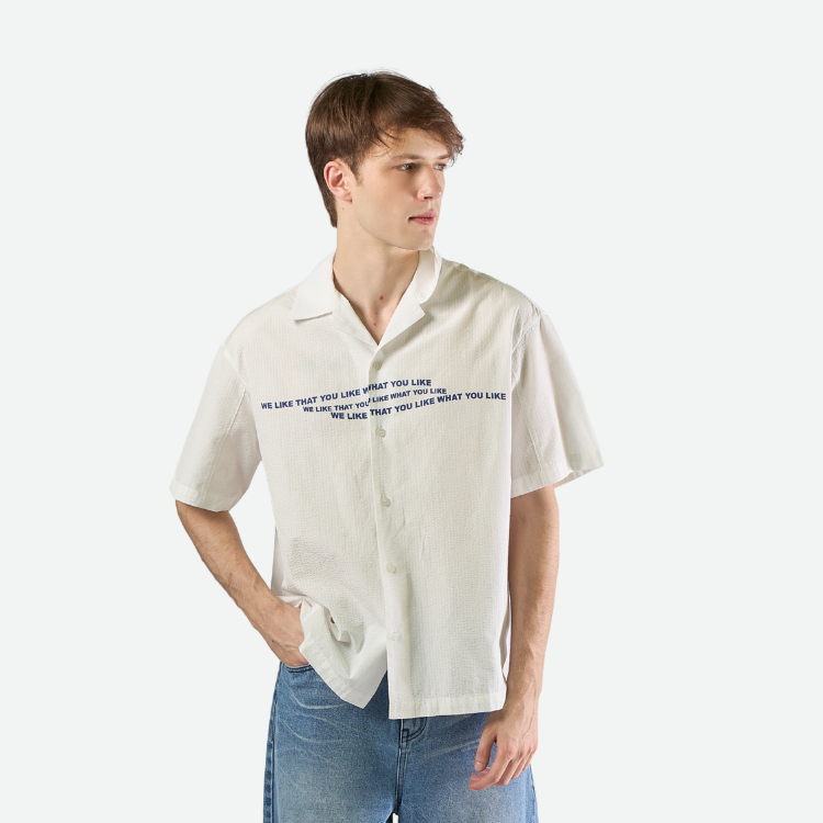 PLAYBOY VACATION TIME   เสื้อผ้าผู้ชาย/เสื้อ/เสื้อเชิ้ตสีขาว รุ่น P1MT262SS014WH