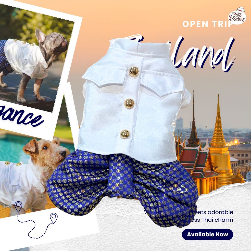 PetSociety เสื้อสุนัข เสื้อแมว ชุดไทยราชปะแตน