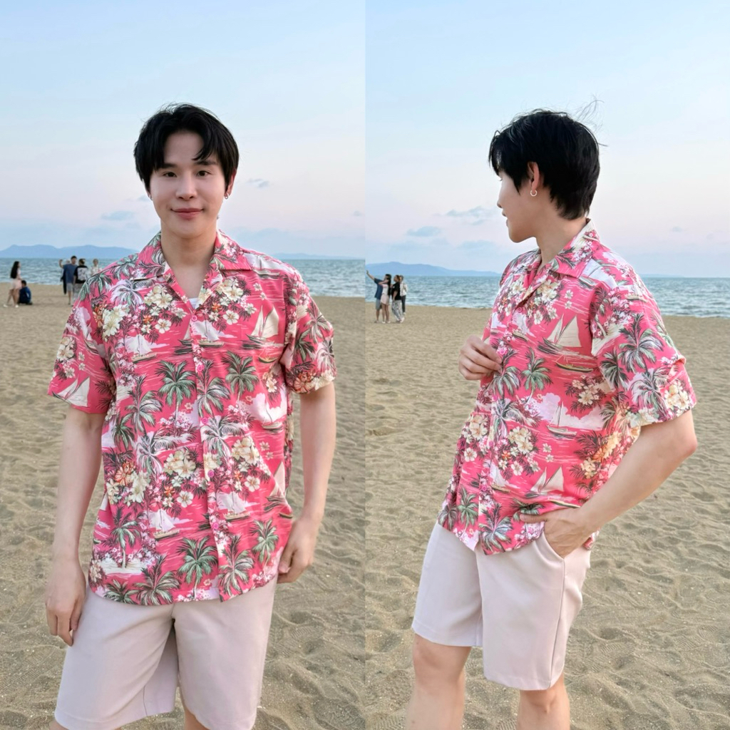 [ส่งทันที กทม.1 วัน] S2: ลายใหม่ 2026 เสื้อเชิ้ตฮาวาย เสื้อสงกรานต์ ลายใบไม้ ลายดอก แบบไม่ซ้ำใคร ผ้าไหมอิตาลี รูปที่ 3