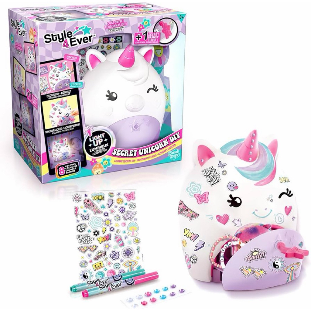 ✨ของแท้ พร้อมส่ง✨Style for Ever-Lamp Unicorn Figure and Drawer Secret ตกแต่ง โคมไฟ DIY มีช่องเก็บของ พร้อมกุญแจ มี มอก