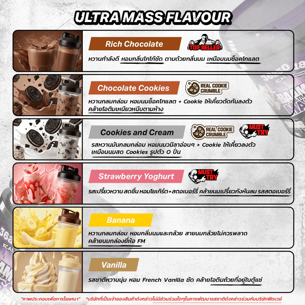 BAAM ULTRA MASS (6 LB) | แหล่งพลังงาน สารอาหาร + วิตามิน thumbnail 5