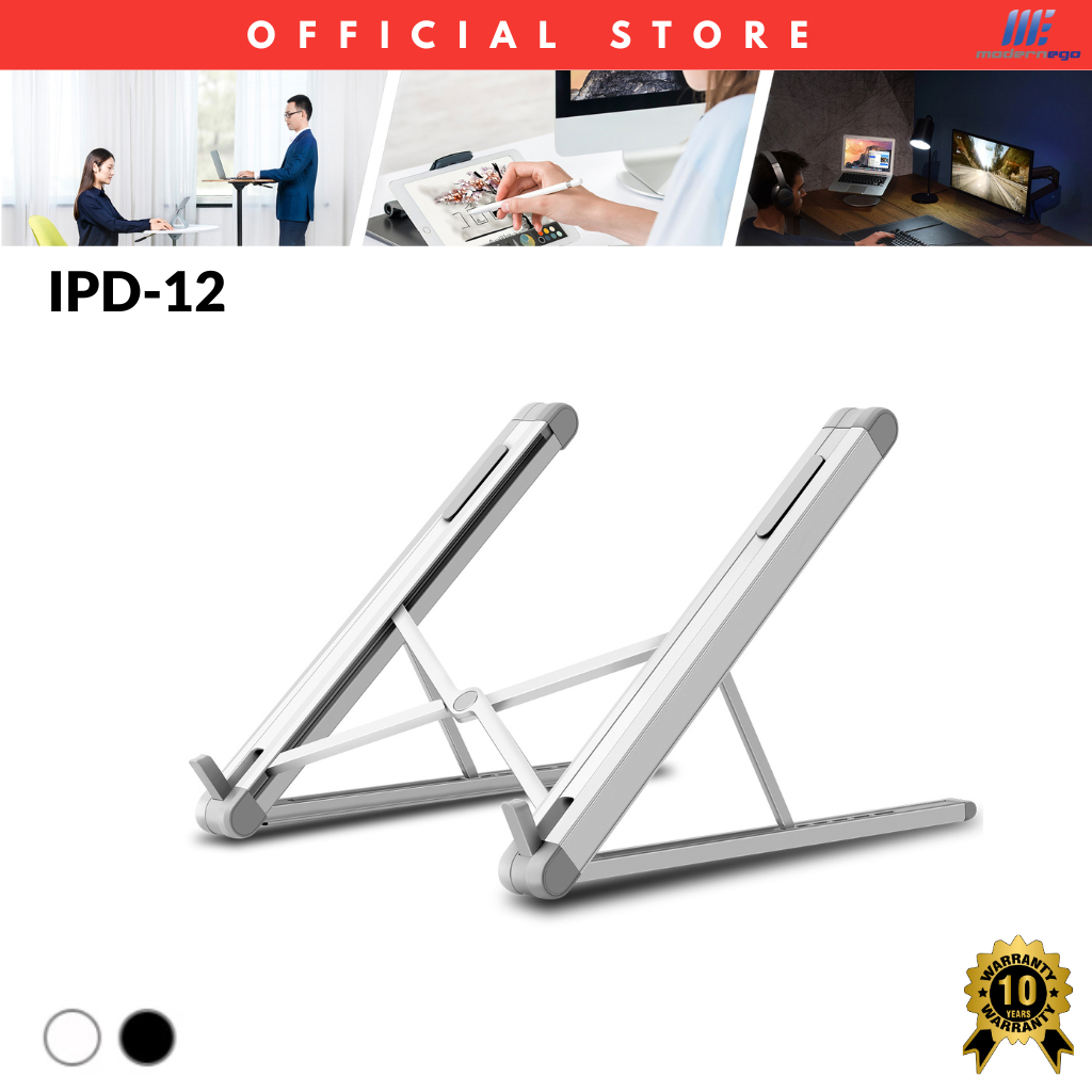 ModernEgo ขาตั้งตะเกียบพับโน๊ตบุ๊ค Portable Laptop & Tablet Stand รุ่น IPD-12