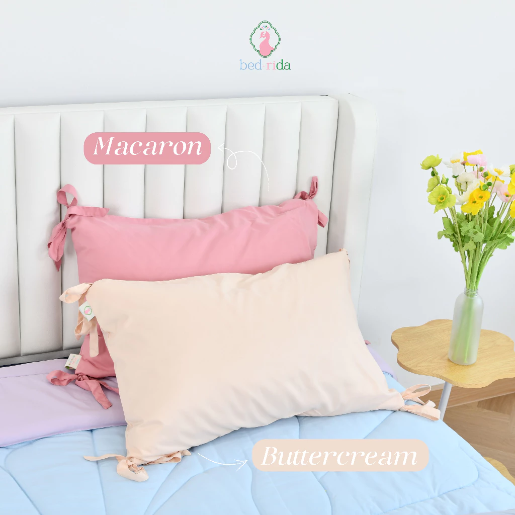 BEDRIDA ปลอกหมอนหนุนผูกโบว์ 20 x 30 นิ้ว สีพาสเทลสุดน่ารัก thumbnail 4