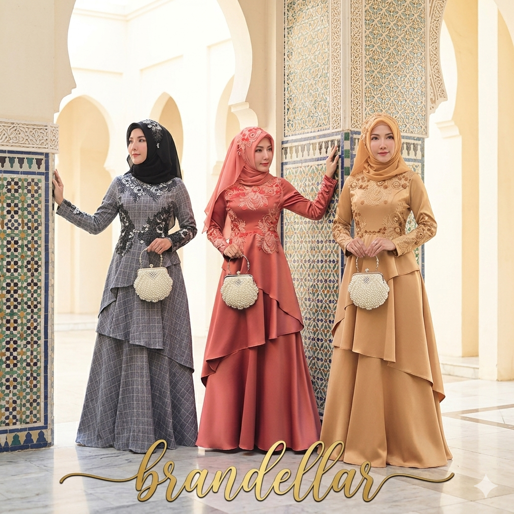 Brandellar รุ่นใหม่ ชุดอิสลามสวยๆ เดรสมุสลิม ชุดเดรสอิสลาม ชุดรายอมุสลิม แฟชั่นมุส ราคา ถูกที่สุด ดีลบีเคเค