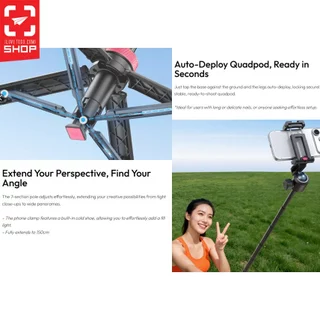 ขาตั้งกล้อง Ulanzi MT-44 B 2-in-1 Selfie Stick Tripod