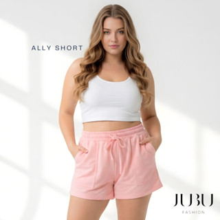 Ally Short กางเกงขาสั้นสาวอวบ กางเกงวอร์มเอวยางยืด ผ้าคอตตอน…