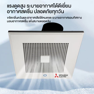 พัดลมดูดอากาศติดฝ้า อินเวอร์เตอร์ เสียงเงียบ ประหยัดไฟ ดูดแรง ขจัดกลิ่น ลดชื้น ประกัน 3 ปี ห้องน้ำ ห้องครัว