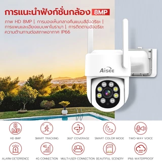 กล้องวงจรปิด ใส่ซิม 4G HD 4K กล้องใส่ซิม กลางคืนภาพเป็นสี กล้องวงจรปิด wifi ไม่มีเน็ตก็ใช้ได้