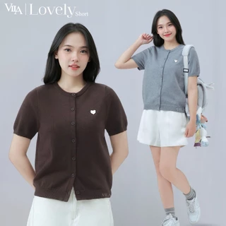 VILA | LOVELY SHORT VL123 เสื้อ Lovely แขนสั้น คอกลม โลโก้หัวใจ