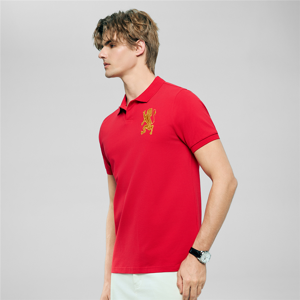 GIORDANO قميص بولو رجالي 3D Lion Slim — صورة 2