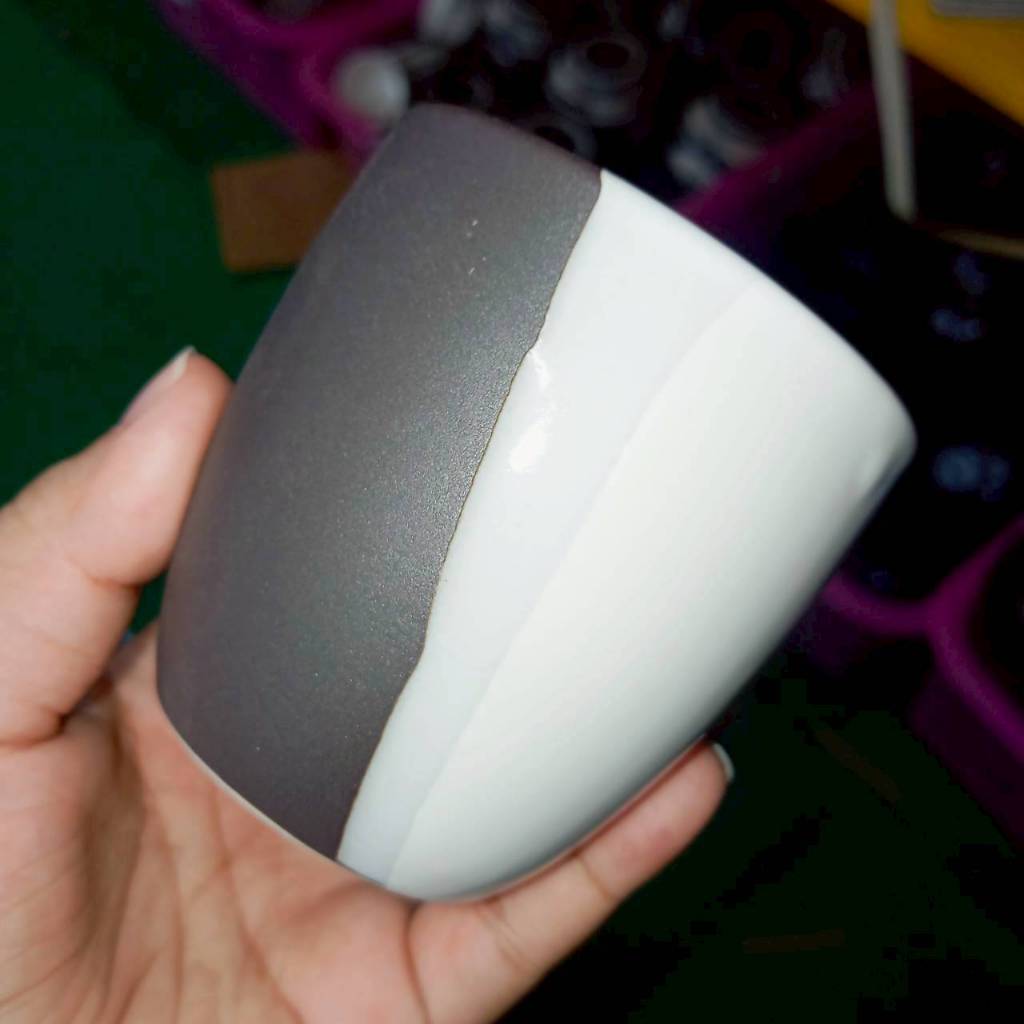 แก้ว แก้วชา แก้วเวรามิก จอกชา แก้วลายทูโทน ทำจากเซรามิกเนื้อดี เข้าไมโครเวฟได้
