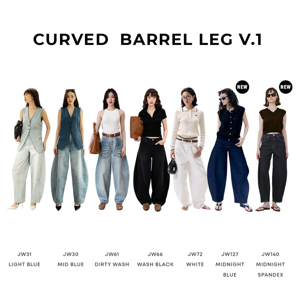 Wara Curved BARREL LEG jeans - 7 Colors V.1