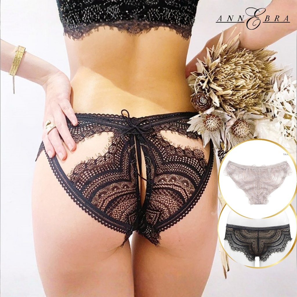 Annebra กางเกงใน ทรงบิกีนี่แฟชั่น ผ้าลูกไม้ Bikini Fashion Lace Panty รุ่น AU3-913