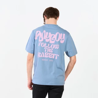 PLAYBOY เสื้อยืด CASUA เสื้อผ้าผู้ชาย/เสื้อ/เสื้อยืดสีน้ำเงิน รุ่น P1MT265TB016BL