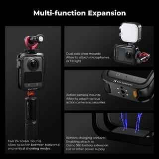 K&F CONCEPT Camera Cage for DJI Osmo 360 อลูมิเนียม เคสเฟรมขยาย สำหรับขาตั้งกล้อง/ไม้เซลฟี่