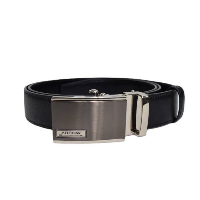 ARROW เข็มขัดผู้ชาย หัวออโต้ล็อค  Auto Belt  (หนังวัวแท้จากอิตาลี) สีดำ รุ่น MYCB573