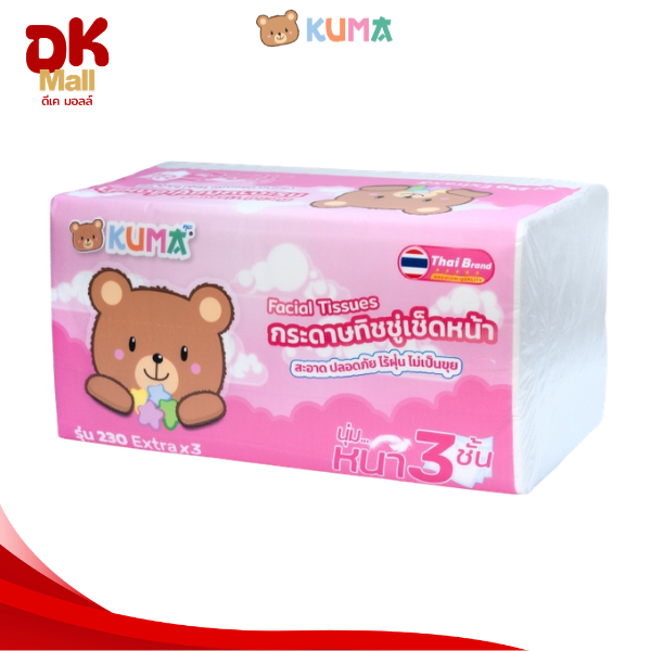 (live) ใหม่ !! Kuma กระดาษทิชชู่เช็ดหน้าคุมะ 230 Extra 459 แผ่น หนา 3 ชั้น ขนาดจัมโบ้ ยกลัง 10 แพ็ค 40 ห่อ รูปที่ 7