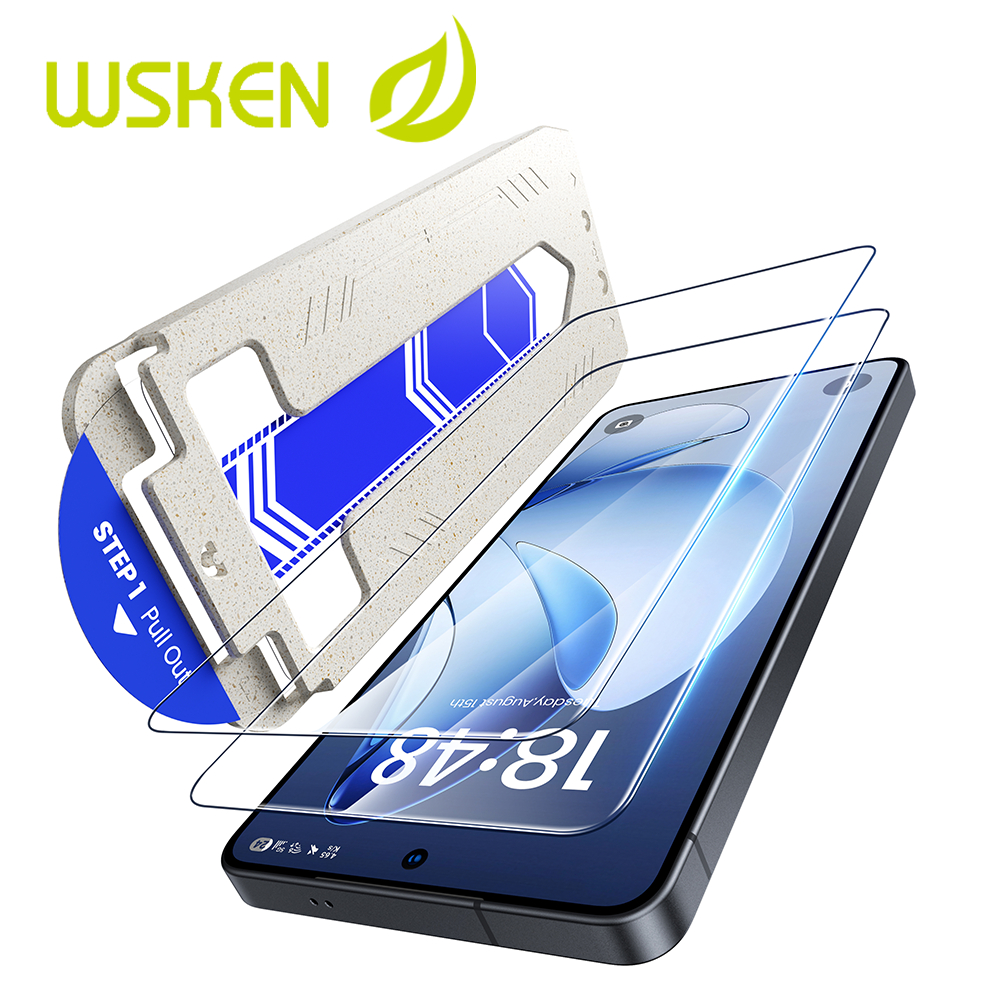 WSKEN ฟิล์มกระจกนิรภัย for Samsung A57 5G รองรับการสแกนลายนิ้วมือ ไม่มีฟองอากาศ A56/A55 เต็มหน้าจอ เอชดี ฟิล์มกันรอย